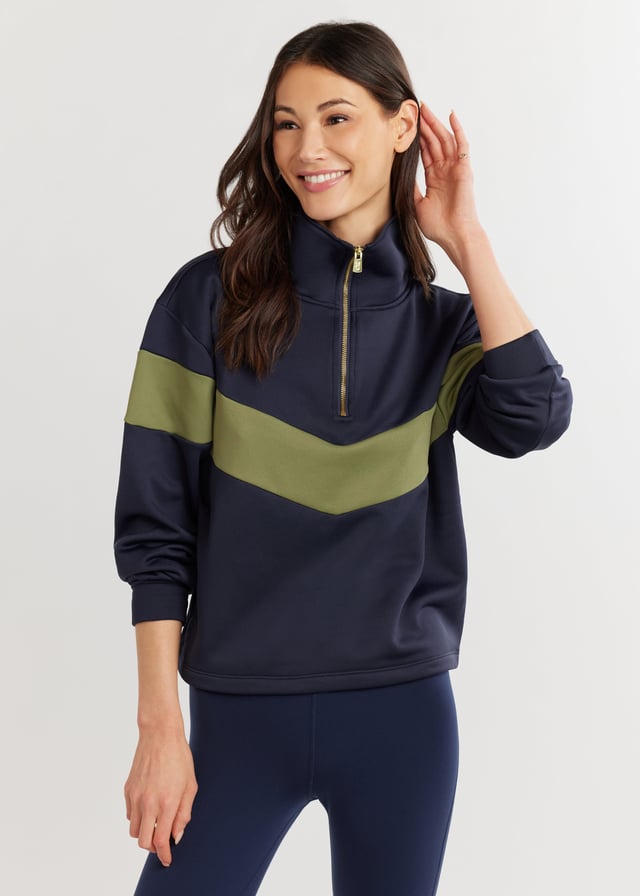 Madeline Pullover in Power Stretch (Navy/Army Green)