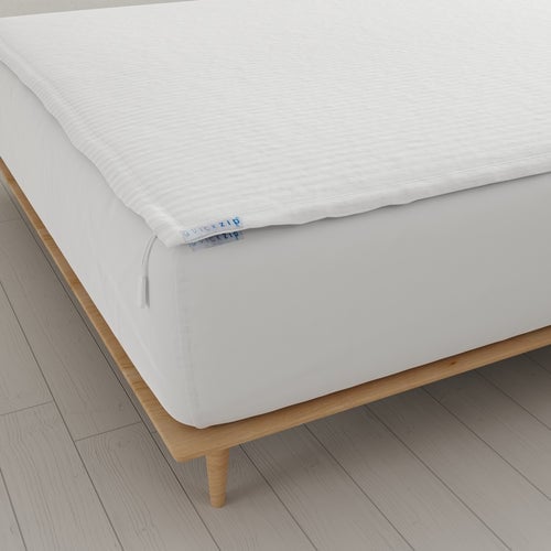 QuickZip Fitted Sheet (Base + Zip Sheet) - King ComfortCore in White Stripe