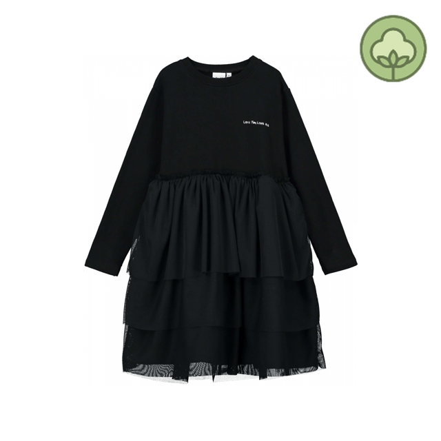 Beau Loves Black 'Love You Love Me' Tulle Tiered Dress