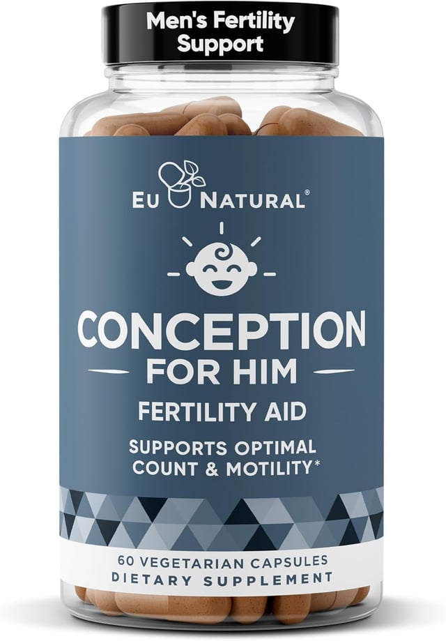 Men Fertility Supplements – Male Optimal Count & Healthy Volume Production – Zinc, Folate, Ashwagandha Pills – 60 Vegetarian Soft Capsules