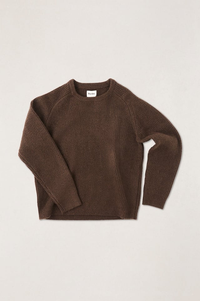 Vintage Waffle Knit Sweater Chocolate
