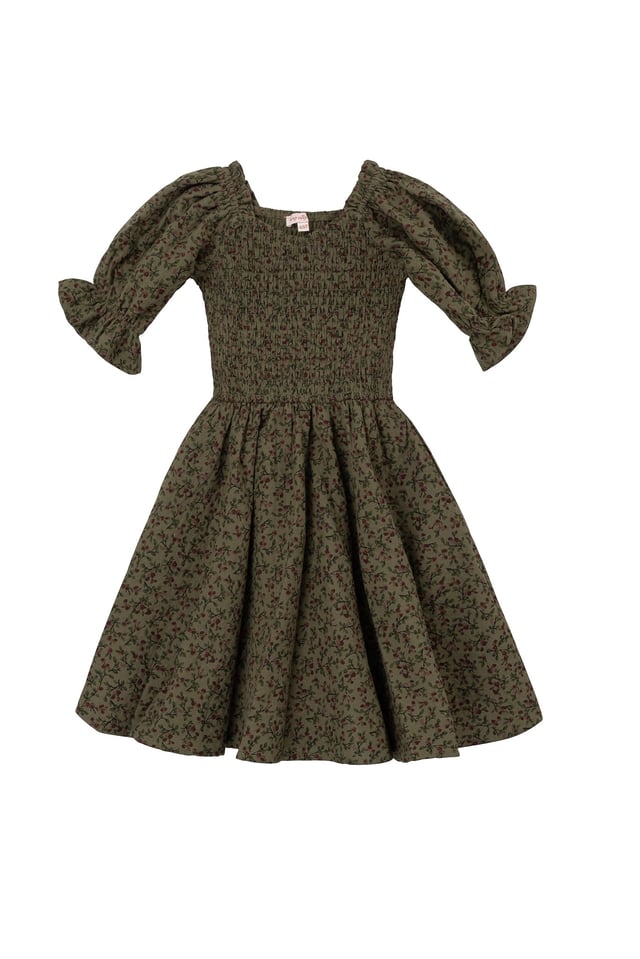 Mini Teagan Dress in Green Floral