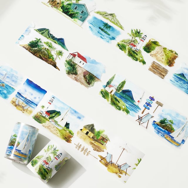 Pre-cut Summer Bliss Wide Washi/PET Tape
