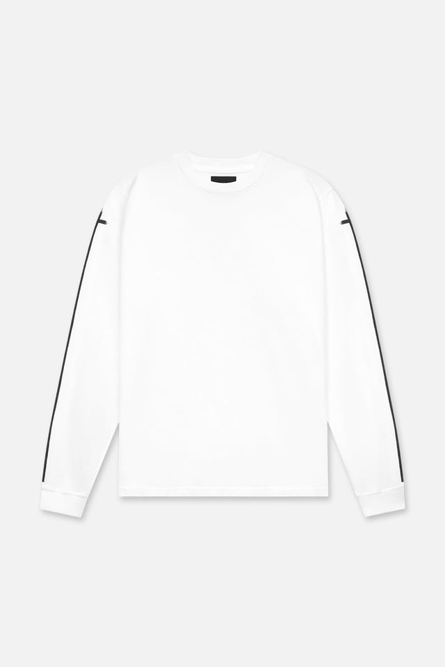 LAWRENCE LONG SLEEVE TEE | WHITE BLACK SLEEVE CROSS