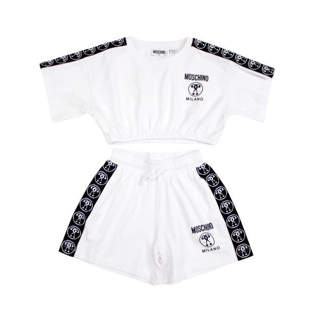 Moschino Kids Girl's 2-Piece Milano Monogram Tape T-Shirt & Short Set