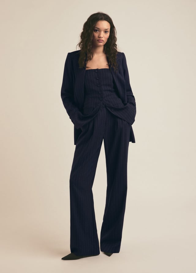 The Dream Favorite Pant | Natural Pinstripe