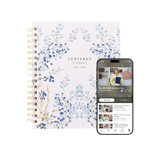 The 2024-2025 Centered Student Planner (Floral Bleu)