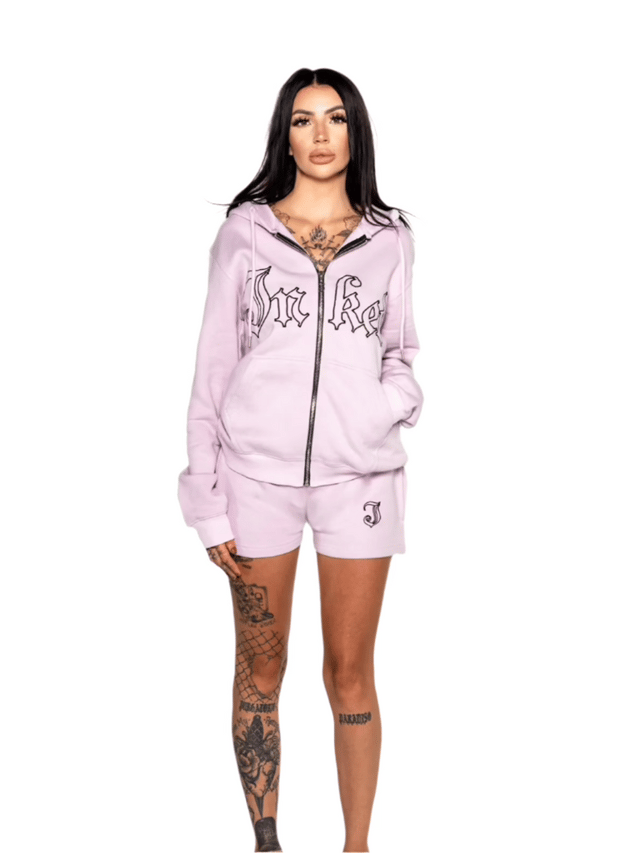 Women's Inked Icon Logo Embroidered Shorts - Pink/Black