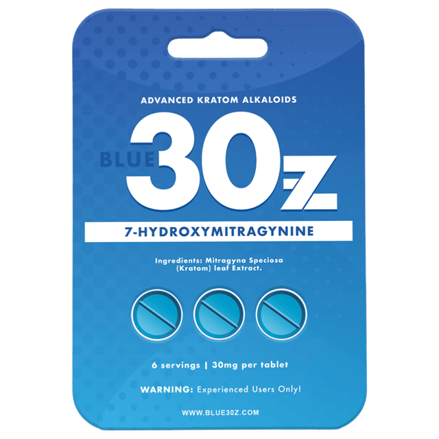 Blue 30z 7-Hydroxymitragynine Kratom Tablets 30mg | 3ct