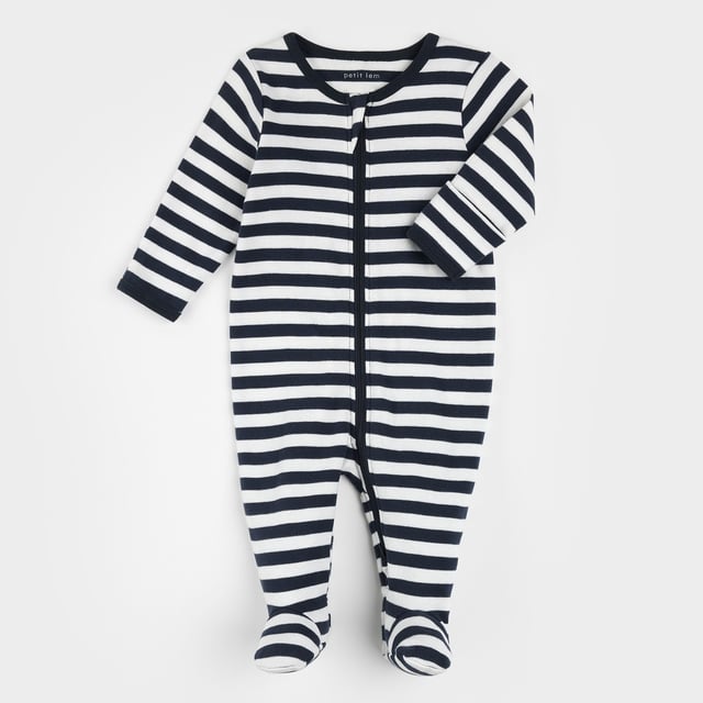 Navy Yarn-Dyed Striped Sleeper