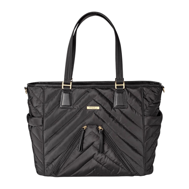MinkeeBlue Madison Puffer Tote with Lunch and Shoe Bag