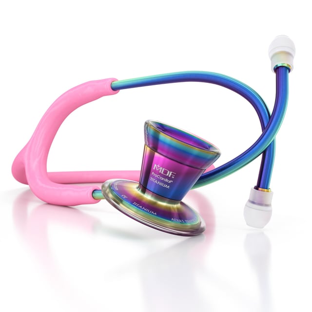 ProCardial® Titanium Cardiology Stethoscope - Light Pink/Kaleidoscope