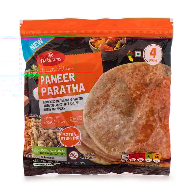 Haldiram's Paneer Paratha (Indian Cheese Bread) Frozen
