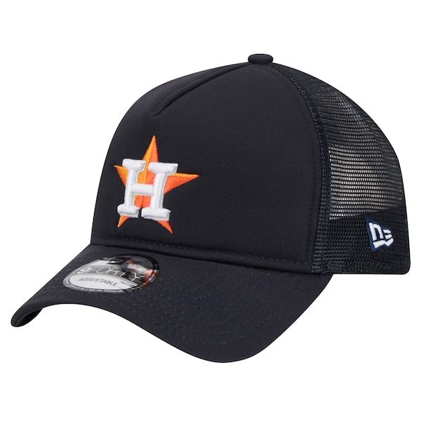 Men's Houston Astros New Era Navy 9FORTY A-Frame Trucker Adjustable Hat