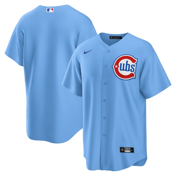 Men's Chicago Cubs  Nike Light Blue 2nd Alternate Replica 2.0 Jersey