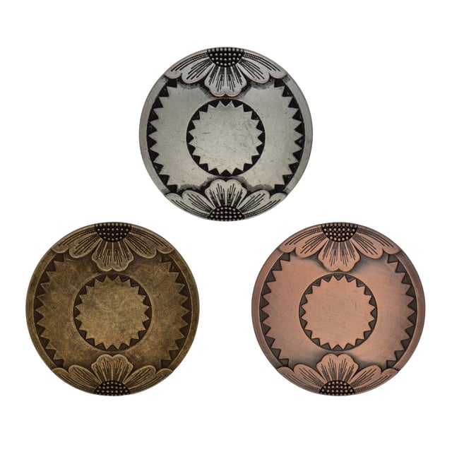 Jeremiah Watt Saltlick Flower Concho, 1-1/2"