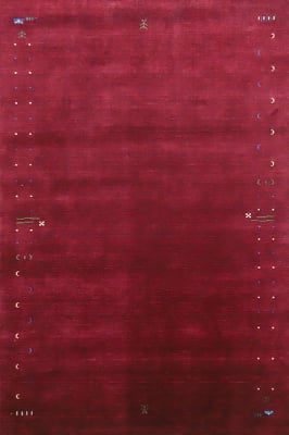 Red Wine Wool Gabbeh Indian Area Rug 7x10