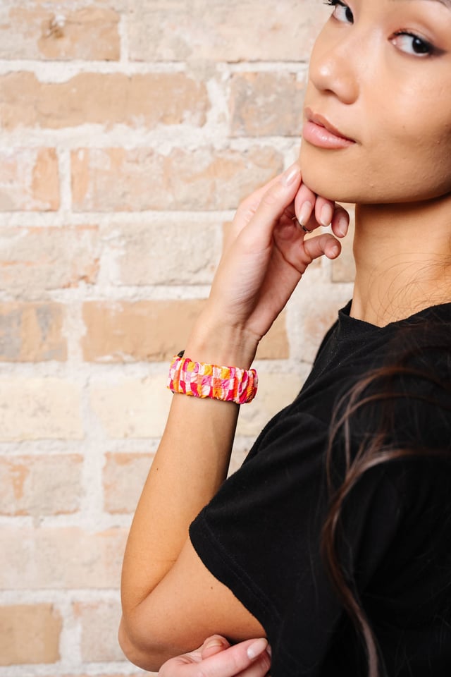 Bright Checkered Scrunchie Watch Band