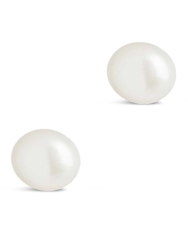 Sterling Silver Baroque Pearl Stud Earrings