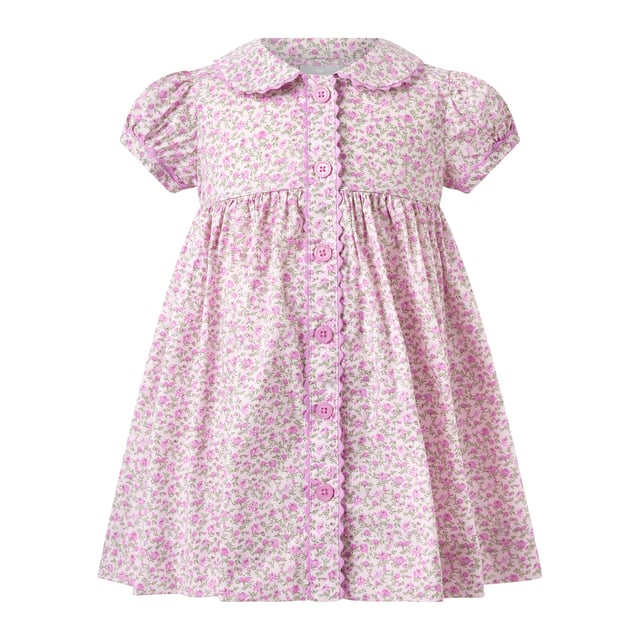 Ditsy Floral Button-Front Dress & Bloomers