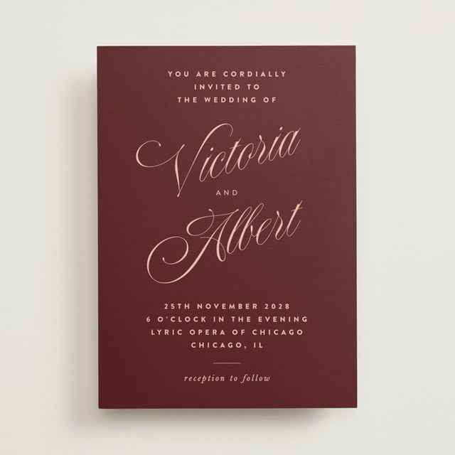 "Museum" - Customizable Wedding Invitations in Red by Nazia Hyder.