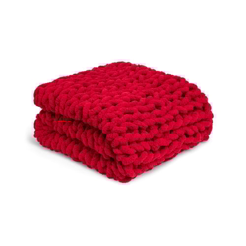 Comfort Collection Cranberry Chunky Knit Throw Blanket 65" x 70"