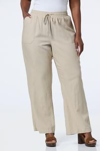 Cato Fashions | Cato Plus Petite Solid Linen Beach Pants