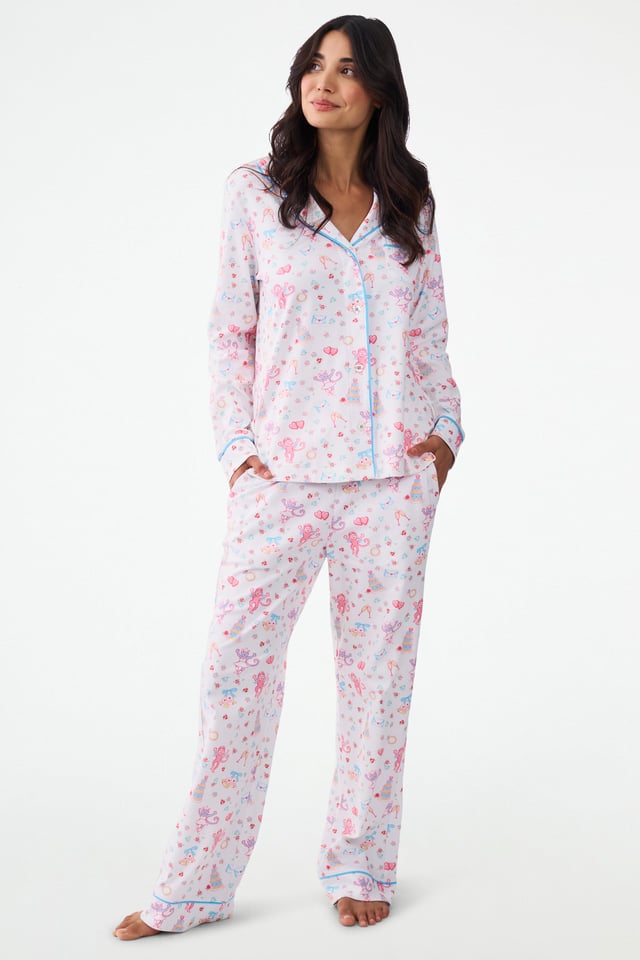 Monkey Said Yes Long Sleeve Polo Pajamas