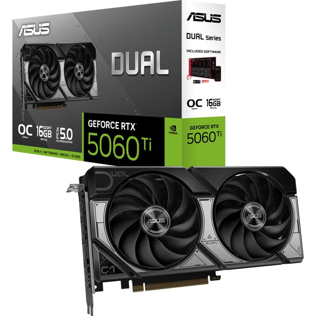ASUS GeForce RTX 5060 Ti Dual OC 16GB GDDR7 Graphics Card