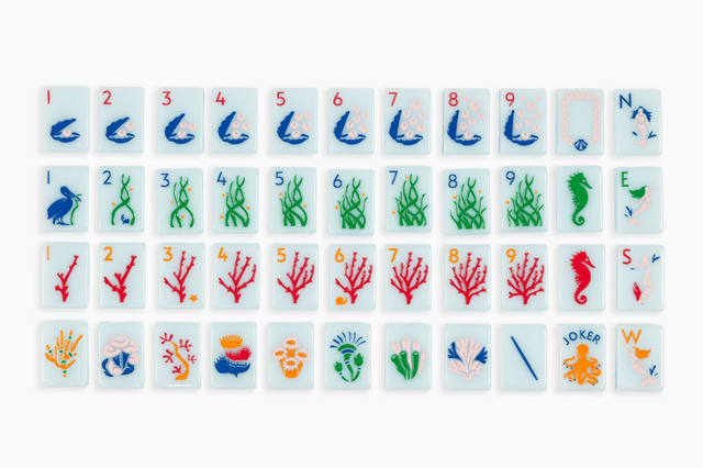 The Ocean Line: Barely Blue Mahjong Tiles