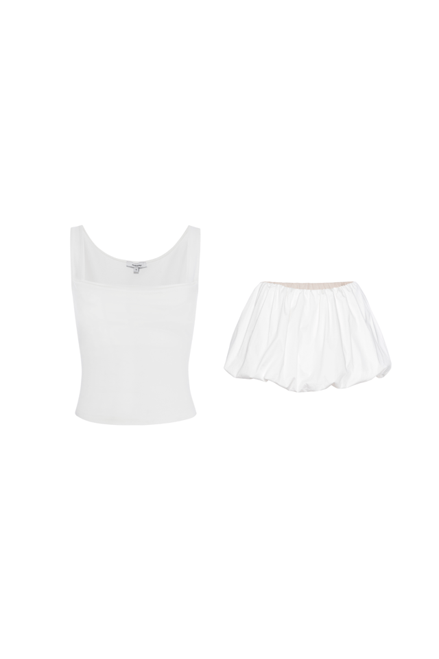 LUNA TOP + GRACE SKIRT - DOVE