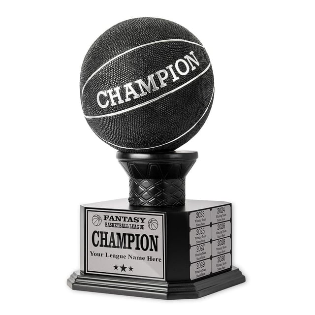 15" Perpetual Basketball Trophy – Black Basketball