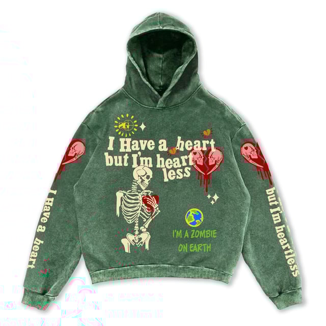 Heartless: Hoodie (Acid Wash - Green)