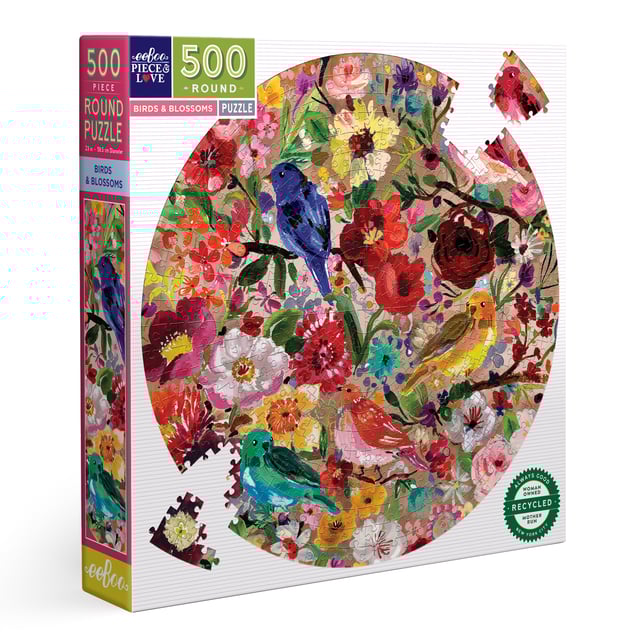 Birds & Blossoms 500 Piece Round Puzzle