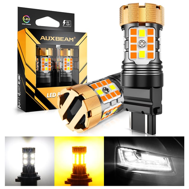 🆕 T25 3157D LED Front Turn Signal & DRL Light Bulbs 50W 4000LM CAN-Bus Error Free Dual Color Switchback White & Amber B21-PRO Series | 2 Bulbs