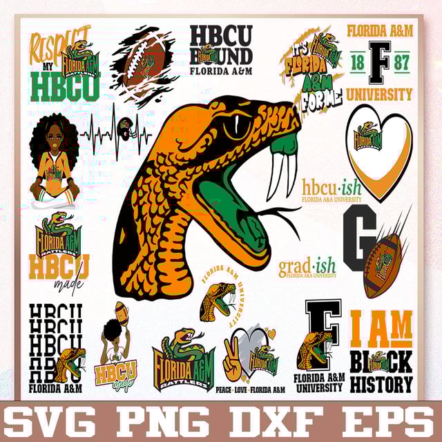 Bundle 20 Files Famu Rattlers Football Team Svg, Famu Rattlers SVG, HBCU Team svg, Mega Bundle, Designs, Cricut