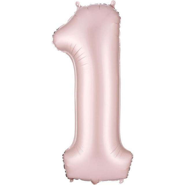 34in Satin Dusty Rose Pink Foil Number Balloon (1)