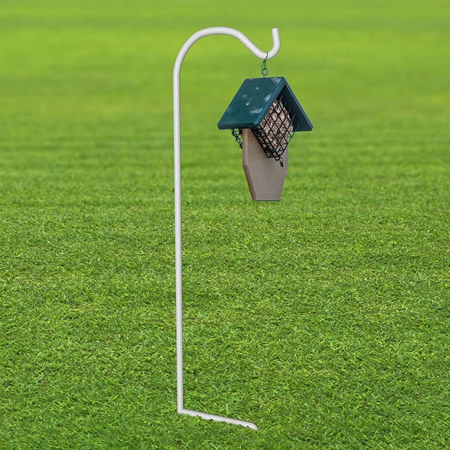 BEAU JARDIN 8 Pack Shepherds Shepards Hook 48 Inch 2/5in Solid Metal Heavy Duty Outdoor Cream White BG447 BG448
