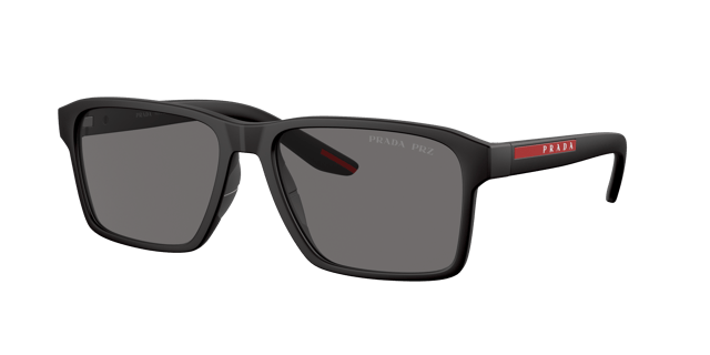 PRADA LINEA ROSSA PS 05YSF Black Rubber - Men Sunglasses, Dark Grey Polar Lens