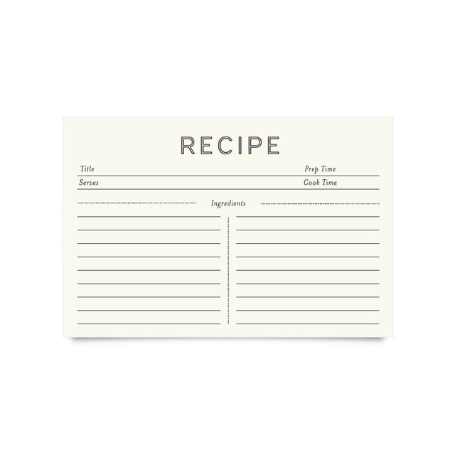 Recipe Cards (4x6") - Minimal (Pack of 50)