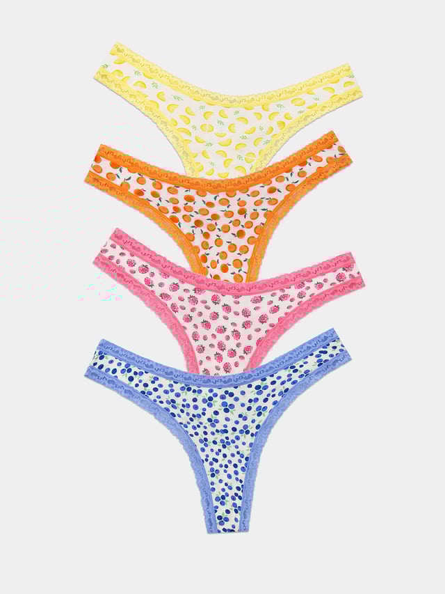 Emily English X S&S Thong Four Pack - Fruit Smoothie