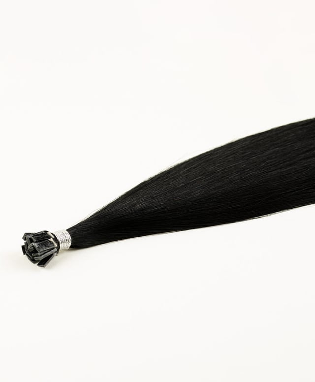 Jet Black, 20" Flat Tip Hair Extensions, #N01