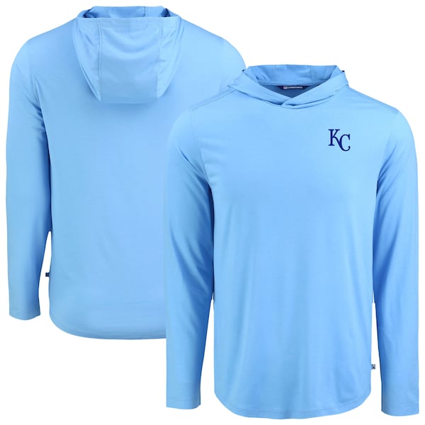 Men's Kansas City Royals Cutter & Buck Powder Blue Coastline Epic Comfort Recycled Eco Hoodie Long Sleeve T-Shirt