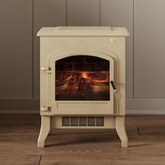 Country Living 18-in Cream Electric Fireplace Stove Heater