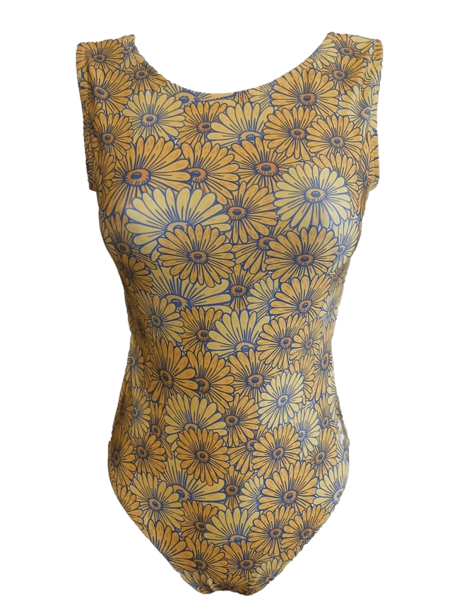 Sunflower Gymnastics Leotard - Foxy's Open-Back Dance Leo - Made in USA