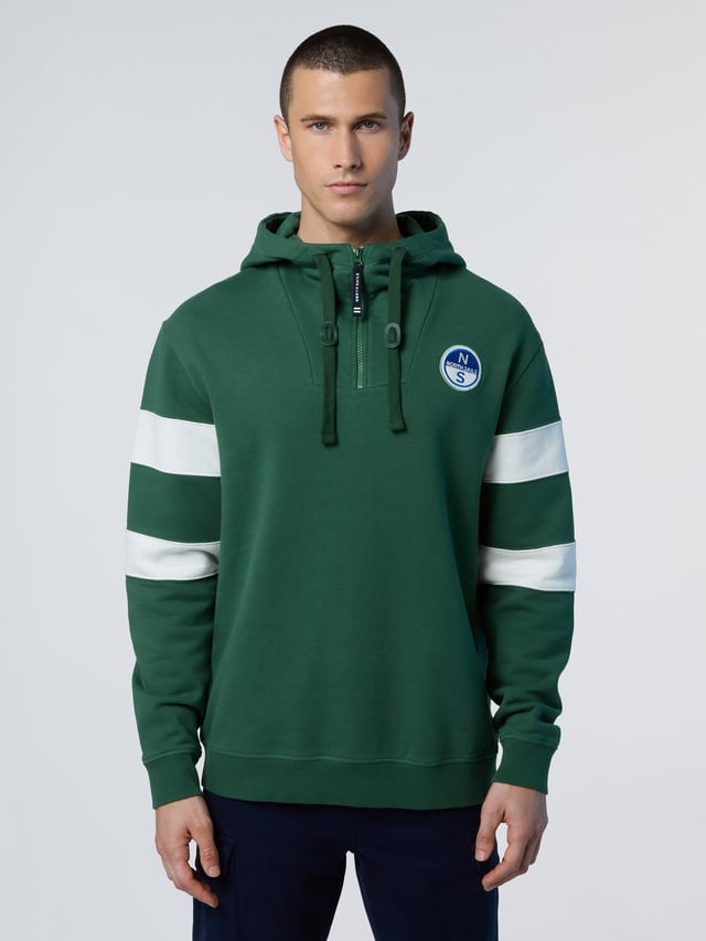 Hoodie with sleeve stripes