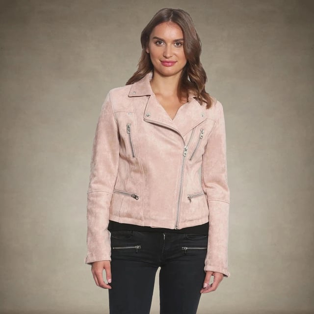 Women's Faux Suede Biker Jacket - FINAL SALE