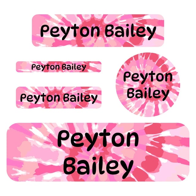 Tie-Dye Art Waterproof Labels Pack