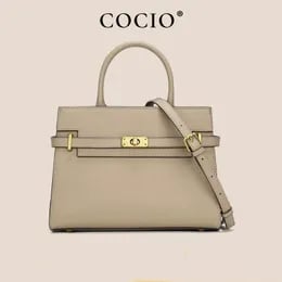 COCIO designer Shoulder Bags New Handheld Solid Color High Quality Womens Bag Genuine Leather Lady Bag
