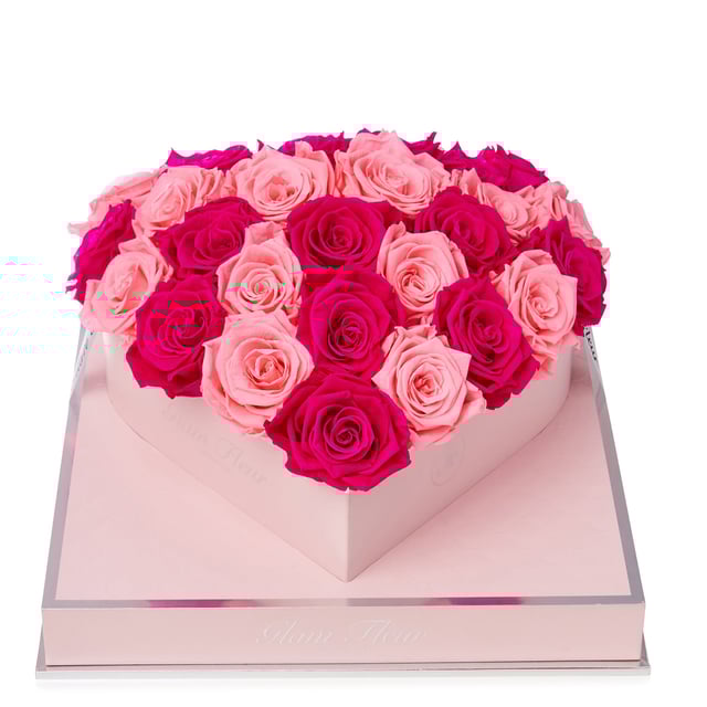 Rosé Heart Fuchsia and Light Pink
